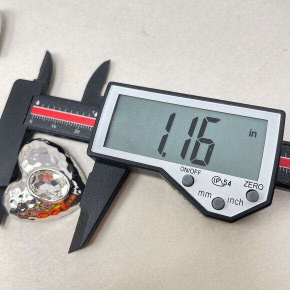 Faceted Heart Brooch Set of 2 Silver-Tone Love Valentine Shiny Bright Coquette - Picture 5 of 8